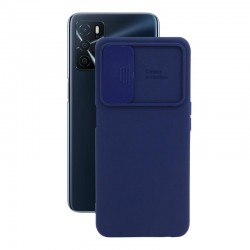 Etui SILICONE LENS na telefon OPPO A16 / A16s / A54s / A55 5G granatowe