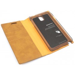 Etui Futerał Mercury Leather Flip na telefon Samsung Galaxy Note 3 N9005 karmelowe