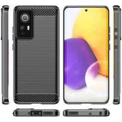 Etui Bumper Carbon LUX na telefon Xiaomi 12 / 12X czarne