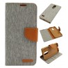 Etui Fancy Diary CANVAS na telefon LG K8 2018 / K9 szare
