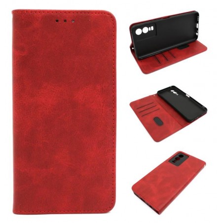 Etui Smart Lichi na telefon Vivo Y76 5G V2124 / Y76s 5G V2156A / Y74s 5G V2009A czerwone