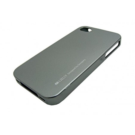 Etui Futerał Mercury i-JELLY METAL na telefon Apple iPhone 4 A1349 / 4S A1431 szare