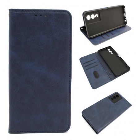 Etui Smart Lichi na telefon Vivo Y76 5G V2124 / Y76s 5G V2156A / Y74s 5G V2009A granatowe
