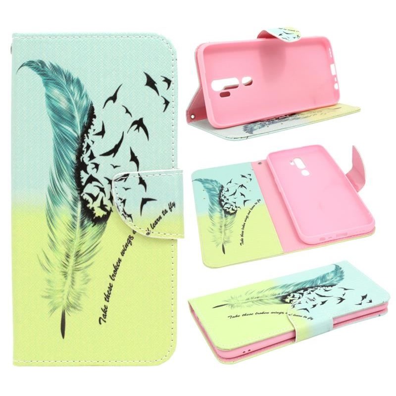 Etui Fancy Diary na telefon OPPO A5 2020 CPH1931 / A9 2020 CPH1941 piórko