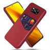 Etui z kieszonką Card Slot Case na telefon Xiaomi POCO X3 NFC M2007J20CG / Pro M2102J20SG czerwone