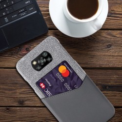 Etui z kieszonką Card Slot Case na telefon Xiaomi POCO X3 NFC M2007J20CG / Pro M2102J20SG szare