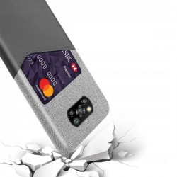 Etui z kieszonką Card Slot Case na telefon Xiaomi POCO X3 NFC M2007J20CG / Pro M2102J20SG szare