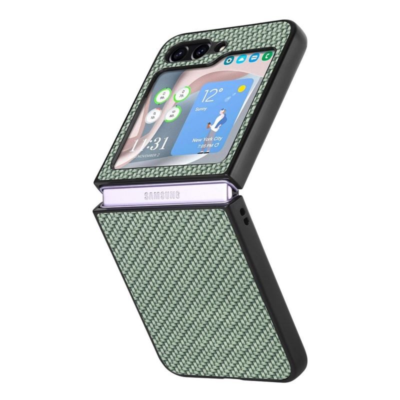 Etui Hard Case Carbon na telefon Samsung Galaxy Z Flip 5 5G F731 oliwkowe
