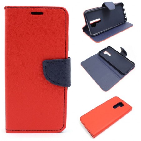 Etui Fancy Diary na telefon Xiaomi Redmi 9 czerwone