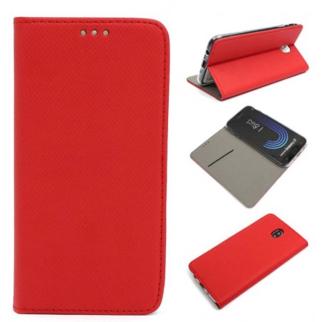 Etui Smart Magnet na telefon Samsung Galaxy J7 2017 J730 czerwone