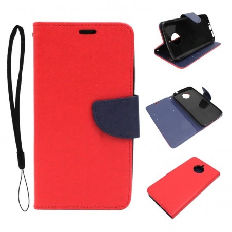 Etui Fancy Diary na telefon motorola moto e4+ XT1771 czerwone