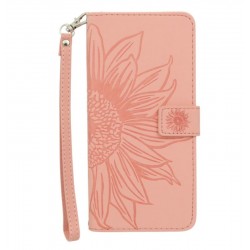 Etui Smart Flower na telefon TCL 305 6102A / 306 6102H / 30E 6127A / 305i 5164D / 30SE 4G 6165 jasnoróżowe