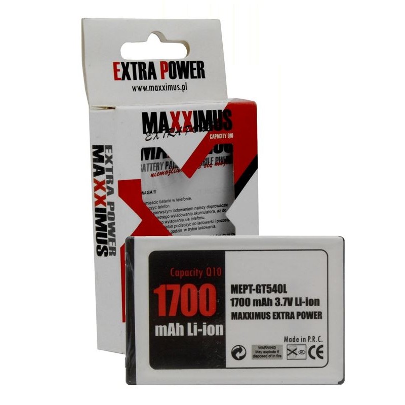 BATERIA MAXXIMUS do telefonu LG GT540 SWIFT Optimus 1700 mAh LGIP-400N
