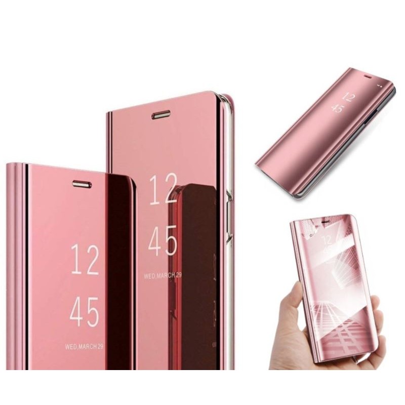 Etui Flip Clear VIEW na telefon Xiaomi Redmi 9A 9AT 9i różowe