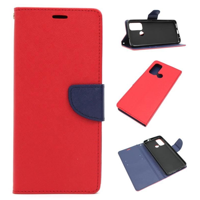Etui Fancy Diary na telefon motorola moto g60 / g40 fusion Dual czerwone