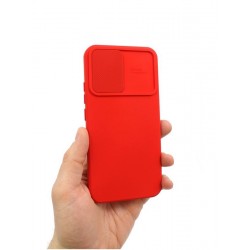 Etui SILICONE LENS na telefon Samsung Galaxy A34 5G A346 czerwone