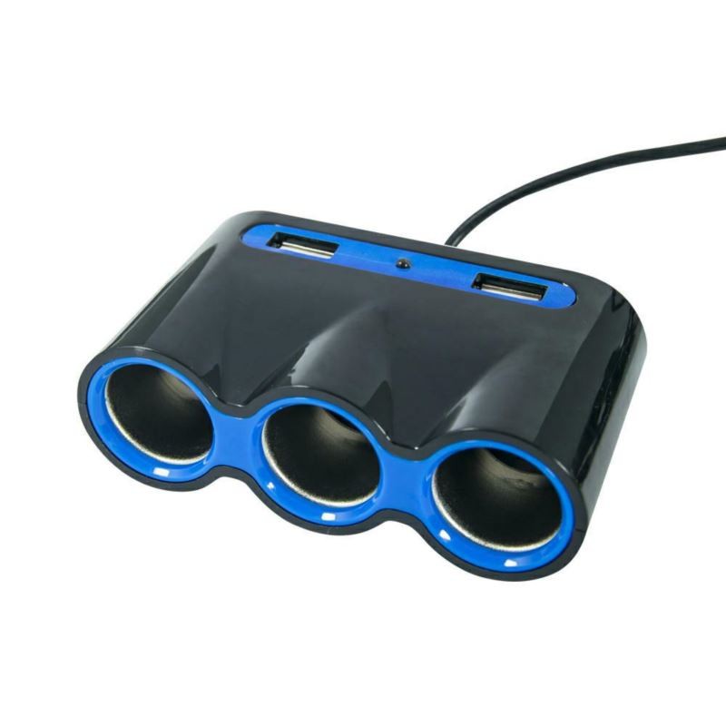 Rozgałęźnik zapalniczki 3 gniazda + 2 x USB ROZ13