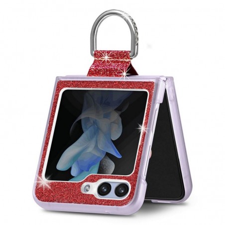 Etui Hard Case Bling na telefon Samsung Galaxy Z Flip 5 5G F721 czerwone