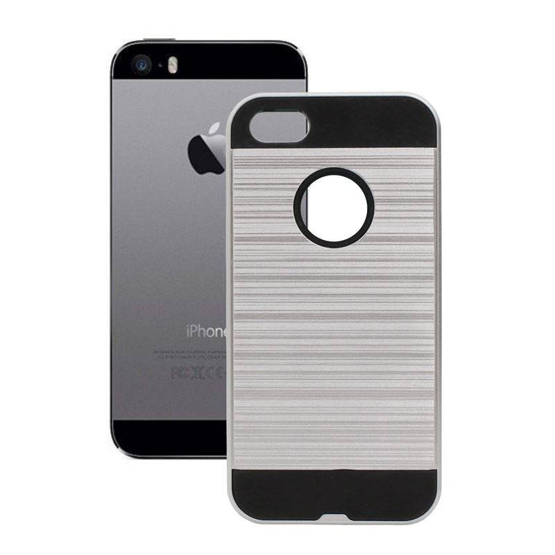 Etui pancerne MOTOMO na telefon Apple iPhone 5 A1428 / 5S A1453 / SE A1723 srebrne