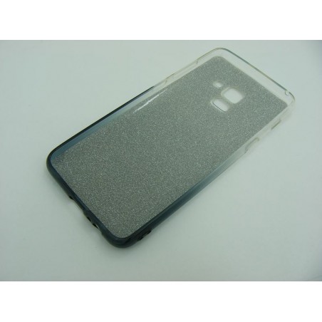 Etui Jelly Case SHINING na telefon Samsung Galaxy A5 2018 A530 / A8 2018 srebrno-czarne