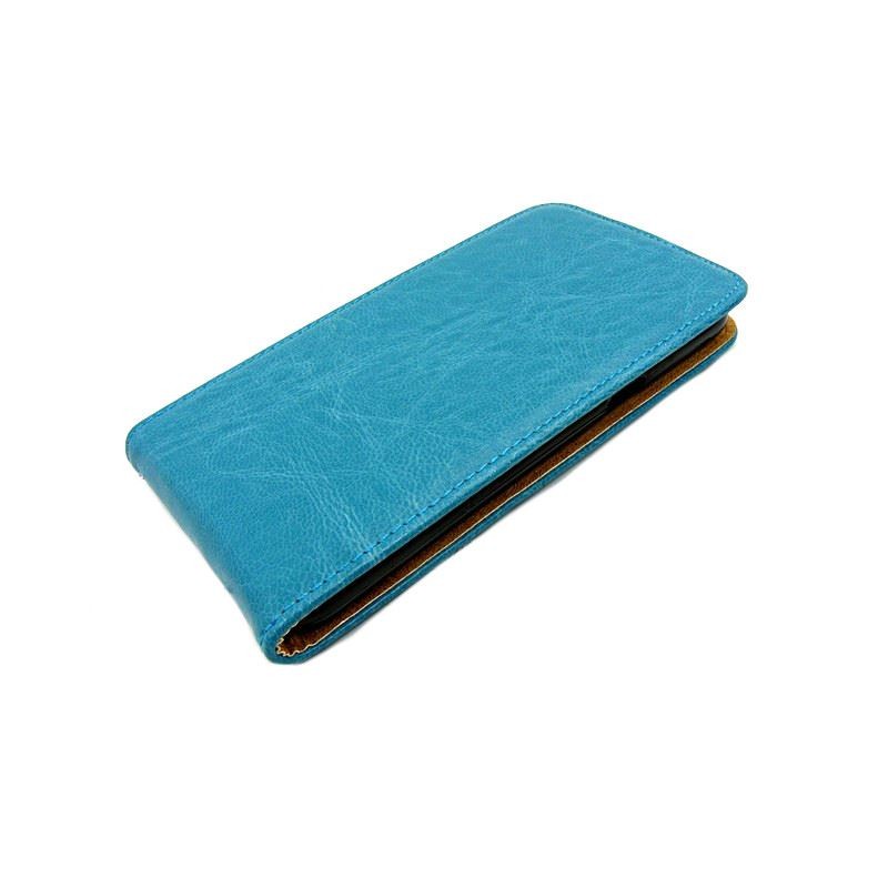 Etui pionowe z klapką SLIM FLEX na telefon Samsung Galaxy J5 J500 morskie