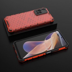Etui pancerne Honeycomb na telefon Xiaomi Redmi Note 11 Pro+ 5G czerwone