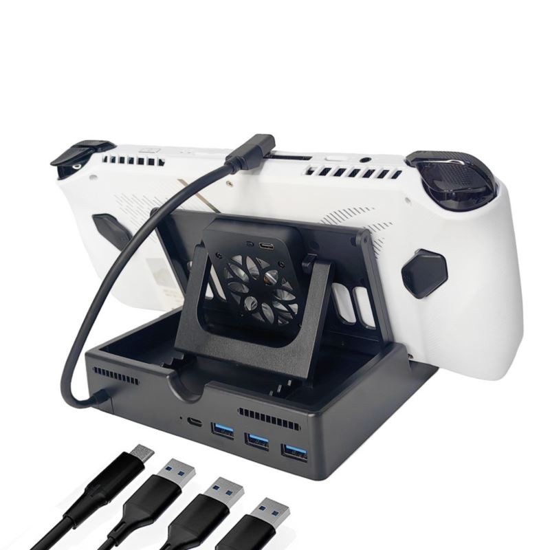 Wielofunkcyjna stacja dokująco chłodząca do konsoli ASUS ROG Ally / Valve Steam Deck / Lenovo Legion Go / Razer Edge czarna