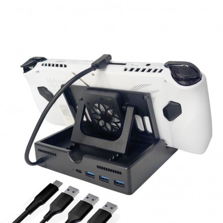 Wielofunkcyjna stacja dokująco chłodząca do konsoli ASUS ROG Ally / Valve Steam Deck / Lenovo Legion Go / Razer Edge czarna