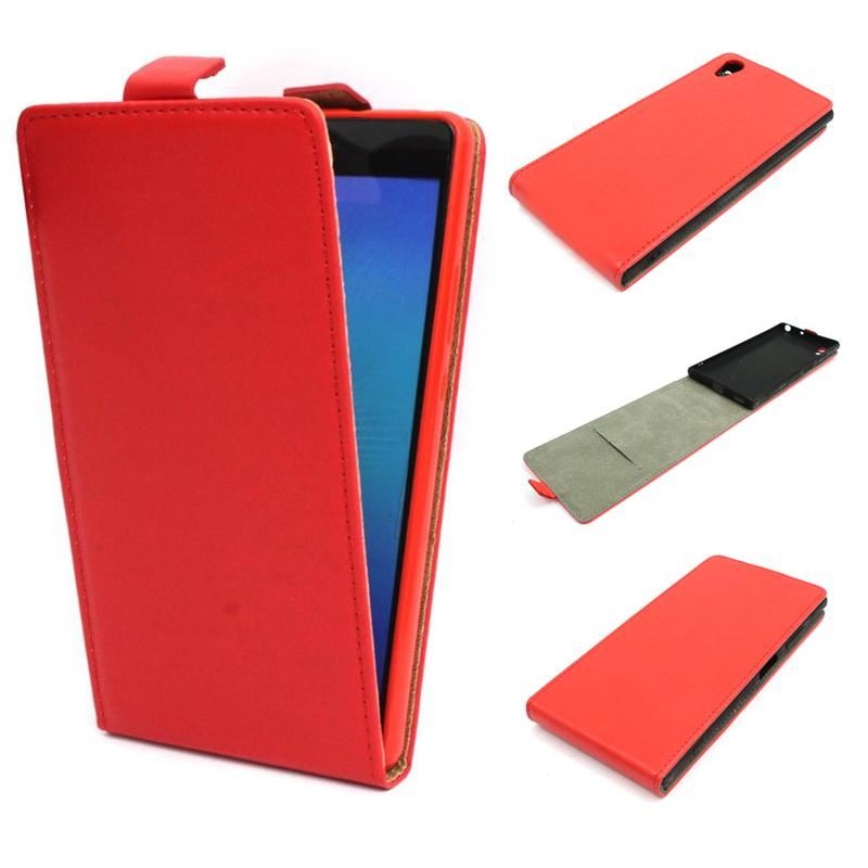 Etui pionowe z klapką SLIM FLEX na telefon Sony Xperia XA1+ G3412 / XZ1+ czerwone