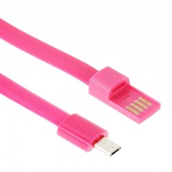 Kabel PC Micro USB przewód w kształcie bransoletki różowy