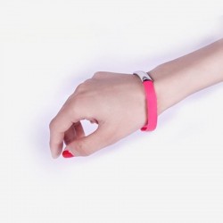 Kabel PC Micro USB przewód w kształcie bransoletki różowy