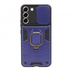 Etui PANCERNE RING LENS na telefon Samsung Galaxy S22+ 5G S906 granatowe