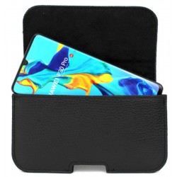 Etui Kabura skórzana CRAZY na telefon HTC Desire 12s 19+ czarny groszek