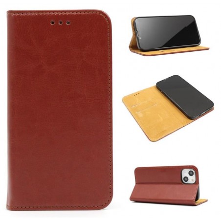 Etui KABURA SPECIAL FLIP na telefon Apple iPhone 14 A2882 brązowe