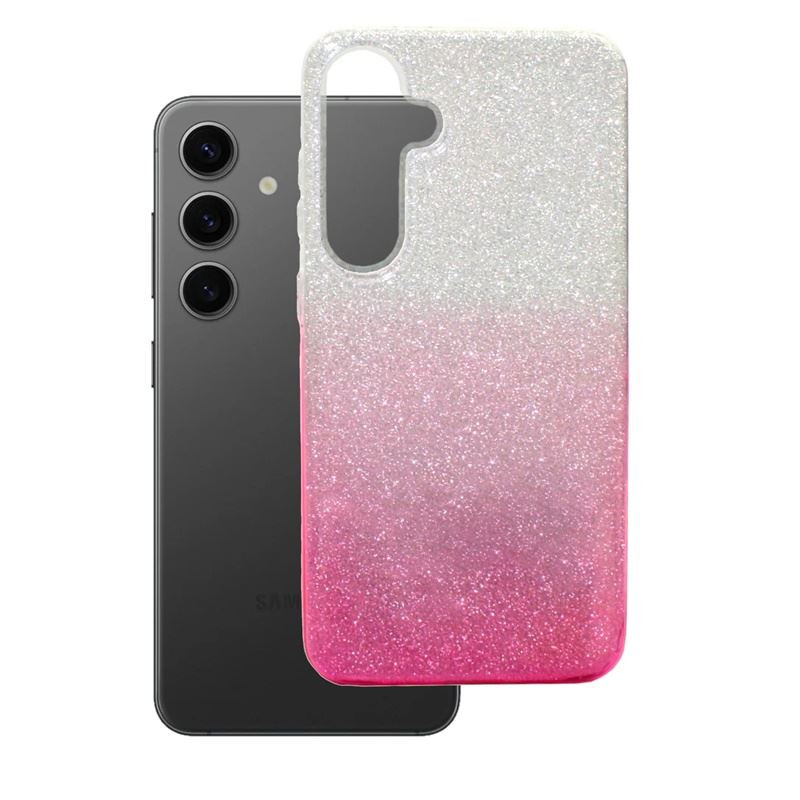 Etui Jelly Case SHINING HQ na telefon Samsung Galaxy S24 5G SM-S921 srebrno-różowe