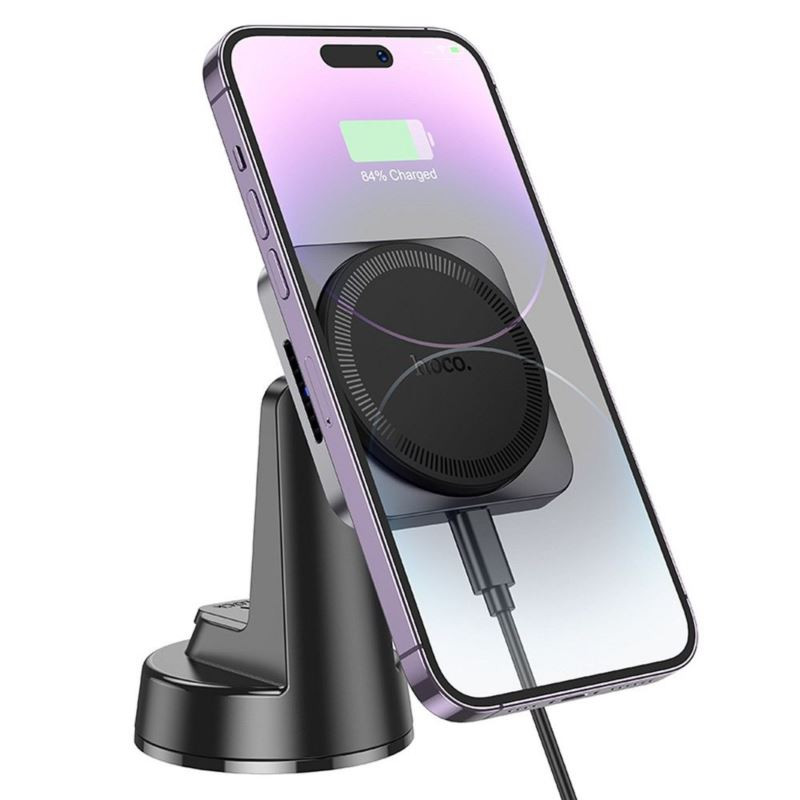 Uchwyt samochodowy indukcyjny ładowanie bezprzewodowe 15W do kokpitu na telefon / smartfon / nawigację / GPS z MagSafe
