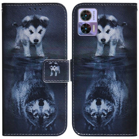 Etui Smart Crazy na telefon motorola edge 30 neo 5G XT2245 pies i wilk