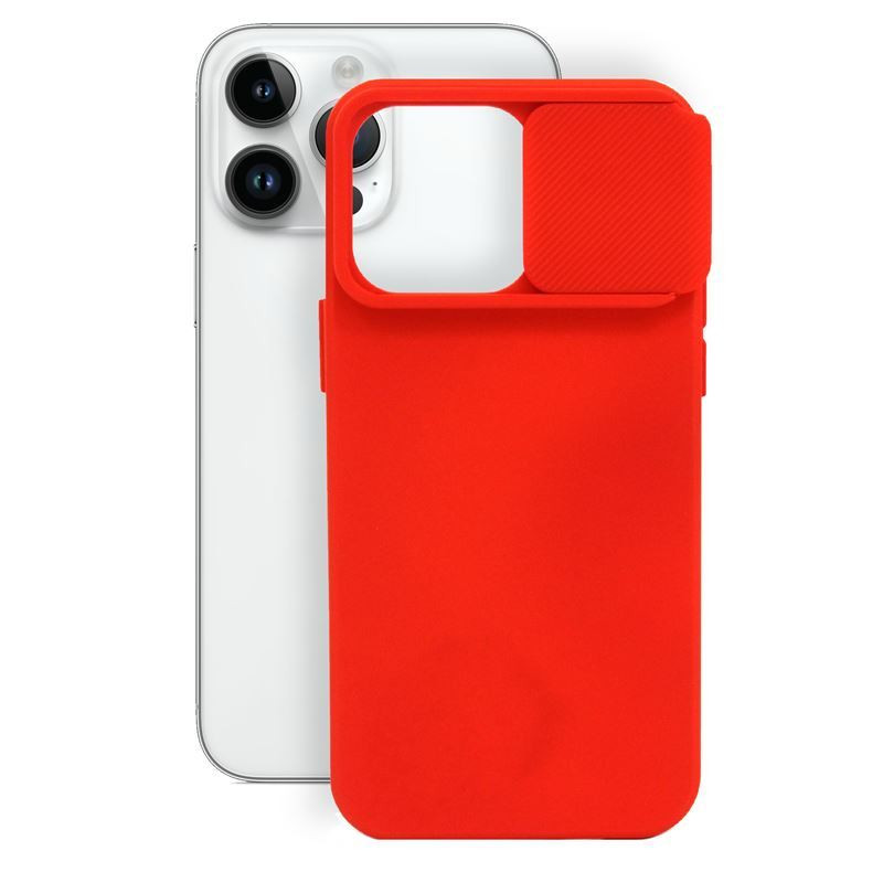 Etui SILICONE LENS na telefon Apple iPhone 14 Pro Max A2894 czerwone