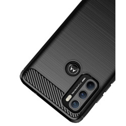 Etui Bumper Carbon Lux na telefon motorola moto g60 / g40 fusion czarne