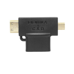 Przejściówka Adapter z HDMI żeński na mini HDMI miniHDMI męski i micro HDMI microHDMI męski UGREEN 3w1