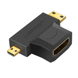 Przejściówka Adapter z HDMI żeński na mini HDMI miniHDMI męski i micro HDMI microHDMI męski UGREEN 3w1
