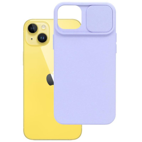 Etui SILICONE LENS na telefon Apple iPhone 14+ A2886 jasnofioletowe
