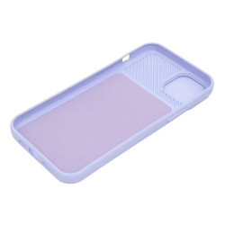 Etui SILICONE LENS na telefon Apple iPhone 14+ A2886 jasnofioletowe