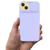 Etui SILICONE LENS na telefon Apple iPhone 14+ A2886 jasnofioletowe