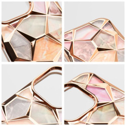 Etui luksusowe geometryczne 3D TWINKI na telefon Apple iPhone 16 A3287 złote
