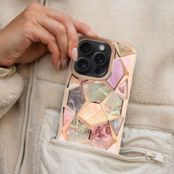 Etui luksusowe geometryczne 3D TWINKI na telefon Apple iPhone 16 A3287 złote