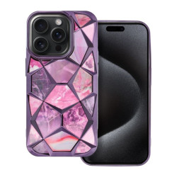 Etui luksusowe geometryczne 3D TWINKI na telefon Apple iPhone 16+ A3290 fioletowe