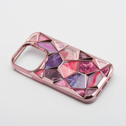 Etui luksusowe geometryczne 3D TWINKI na telefon Apple iPhone 16+ A3290 różowe