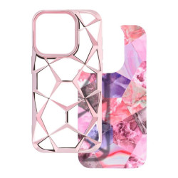 Etui luksusowe geometryczne 3D TWINKI na telefon Apple iPhone 16+ A3290 różowe