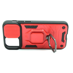 Etui PANCERNE RING LENS na telefon Apple iPhone 13 Mini A2628 czerwone